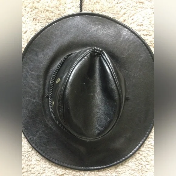 Men’s Faux Leather Cowboy Hat - Picture 14 of 16